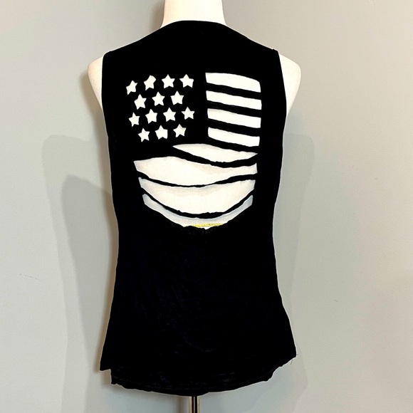 American flag cut out black tank - Picture 1 of 3